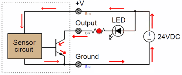 接近開關NPN和PNP型工作原理電路圖(圖2)